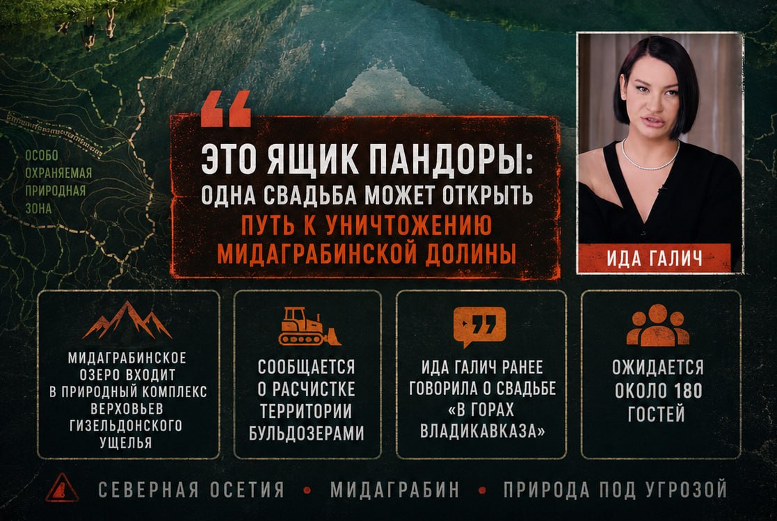 Жители Северной Осетии обеспокоены расчисткой у Мидаграбинского озера ради свадьбы Иды Галич